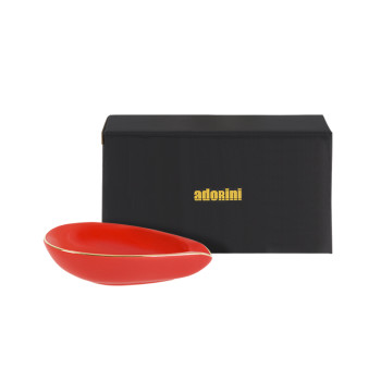 Adorini Ceramic Cigar Ashtray Leaf red