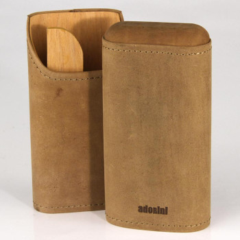 Adorini Cigar Case real leather 2-3 cig.brown