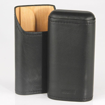Adorini Cigar Case real leather 2-3 cig.black