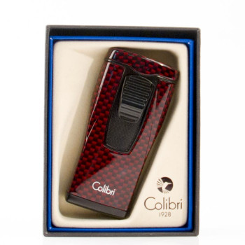 Colibri Cigarrenfeuerzeug "MonacoII"Carbondesign rot