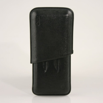 COLIBRI Cigarren Schiebe-Etui Leder schwarz  3er - 1