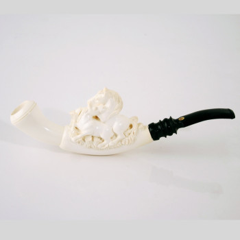 MeerschaumPfeife 123 Pferde Design geschnitzt  - 1