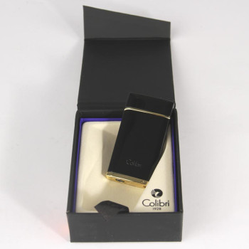 COLIBRI Cigaren Feuerzeug "Evoke II" schwarz Lack/gold  Laser