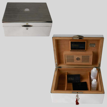 D.Marshall Pure Silver Humidor  