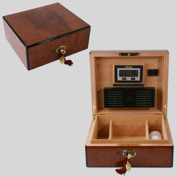 D.Marshall 50 cigar Humidor-BURL+meter