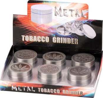 Grinder Metall "Cannabis" 3tlg. antik silber  Dm.50mm/H27mm