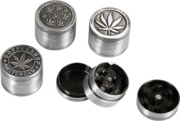 Grinder Metall Mini "Cannabis", 3-tlg. Durchmesser 30mm