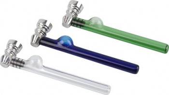 Metall/Glaspfeife bunt sortiert  13cm