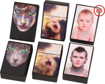 Krabička na cigarety, černý plast "Morph", měnící se obrazek, 85 mm