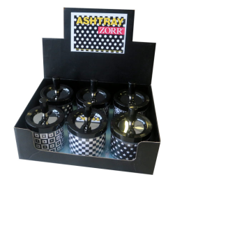 Popelník ZORR černý/bílý