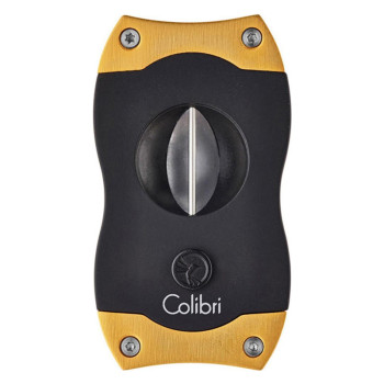 COLIBRI Zigarrenabschn. "V-Cut" Kerbschnitt schw./gold 23mm - 1