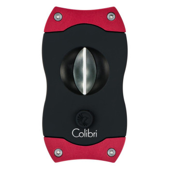 COLIBRI Zigarrenabschn. "V-Cut" Kerbschnitt schwarz/rot 23mm - 1