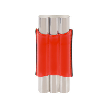 Pouzdro na 3ks doutníků z nerezové oceli, červené