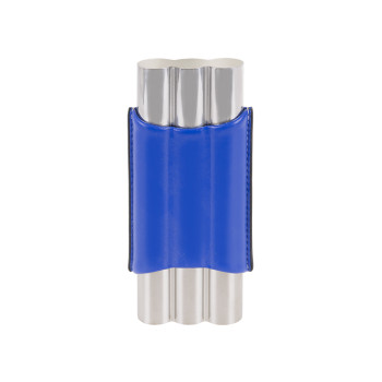 Pouzdro na 3ks doutníků z nerezové oceli, modré