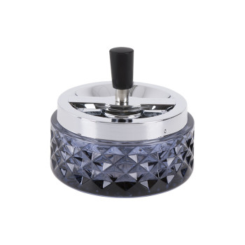 Skleněný popelník ZORR, černý, 11,9 cm