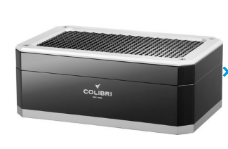 COLIBRI Humidor "Rally" schwarz/silber für ca. 100 Zigarren