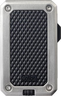Tryskový Zapalovač COLIBRI "Rally"chrom kartáčovaný/černý