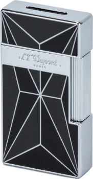 DUPONT Big Daddy,tryskový zapalovač, černý/chrom