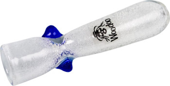 Skleněná dýmka Woodoo One Hitter průhledná, Svítí ve tmě, 7,6 cm