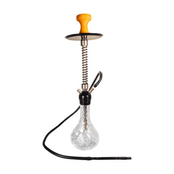Vodní dýmka "Alima" průhledná, hliníkově stříbrná 1er/65cm