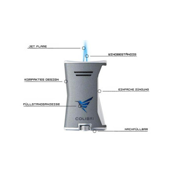 COLIBRI Zapalovač Slim tmavě modrá/zlatý - 2