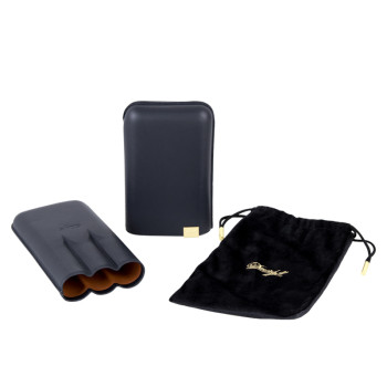 Davidoff pouzdro XL-3 modro/zlatá kůže - 2