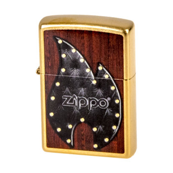 ZIPPO Gold Dust color "Leather Flame" 60000424