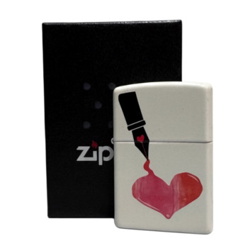 Zippo weiß matt color "Inked Heart" 60002483